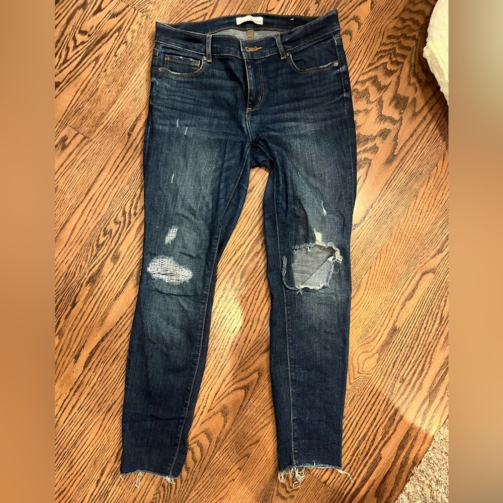 LOFT Ripped Blue Jeans - Picture 2 of 5